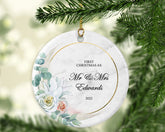 Customised Marble Christmas ornament, Custom name Christmas ornament, Custom First Christmas Married ornament, Custom Christmas ornament - Craftellery